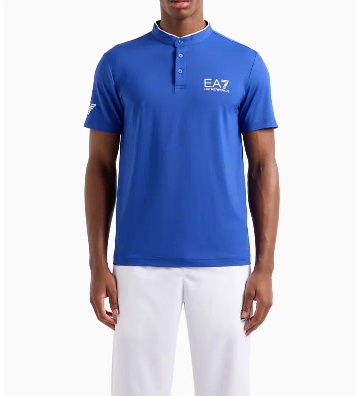EA7 para hombre. 8NPT21_PJEMZ Polo Ventus7 M Serafino azul (3XL), Deportivo, Tenis/Padel, Poliamida, Manga corta