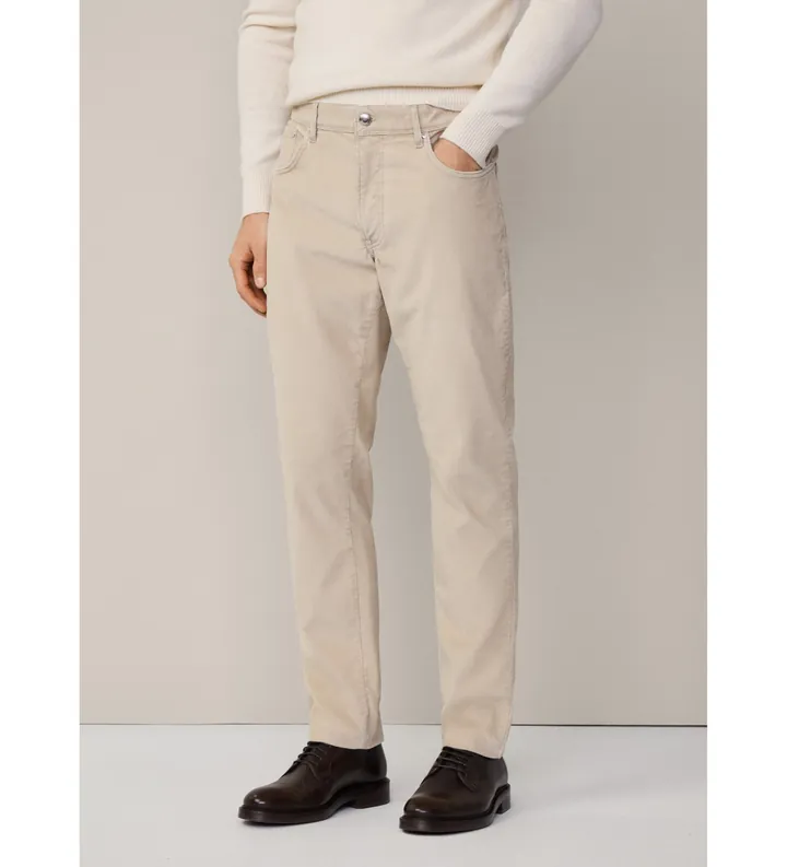Hackett London para hombre. HM212655 Pantalón Pigment Cord beige (30/32), Casual, Algodón