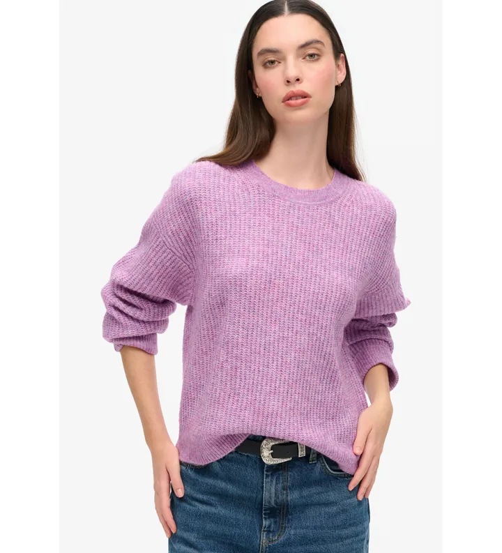 Superdry para mujer. W6110579A Jersey Brushed rosa (L), Casual, Acrílico
