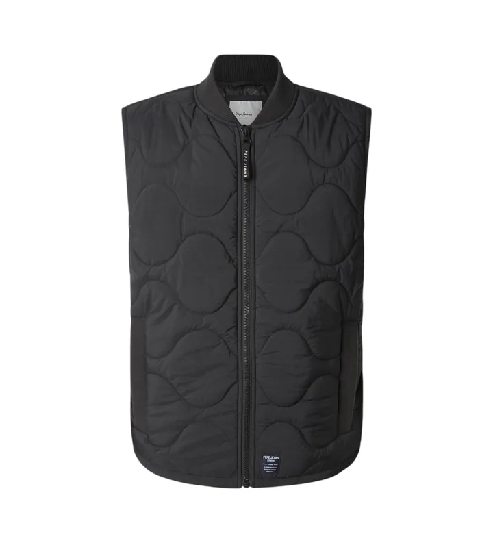 Pepe Jeans para hombre. PM403069 Chaleco Manu negro (L), Casual, Poliéster