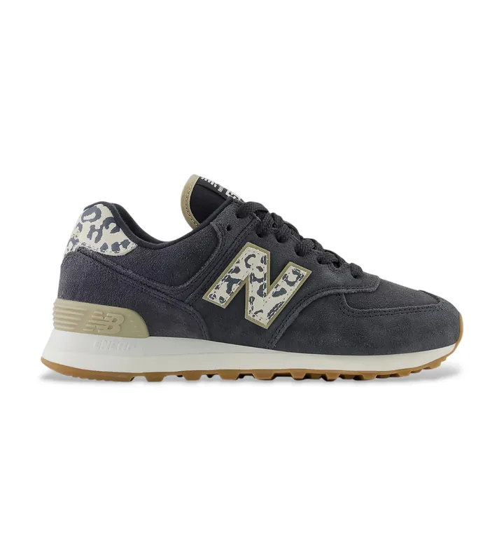 New Balance para mujer. WL574V2 Zapatillas de Piel 574 negro (36), Plano, Cordones, Casual