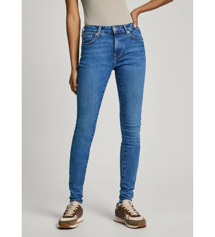 Pepe Jeans para mujer. PL204728HV8 Jeans Skinny Mw azul (26/30), Casual, Algodón, Denim, Sostenible