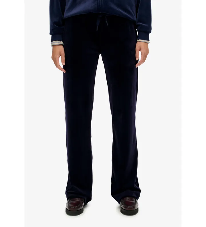 Superdry para mujer. W7011223A Pantalón Jogger Country Club Velour marino (L), Casual, Poliéster