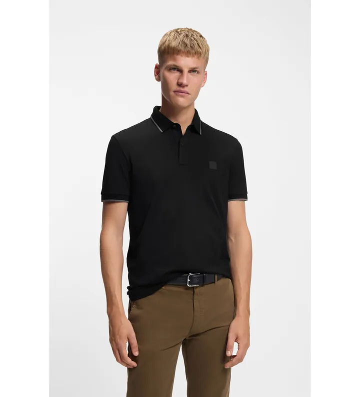 BOSS para hombre. 50507699 Polo Passertip negro (3XL), Casual, Sintético, Manga corta