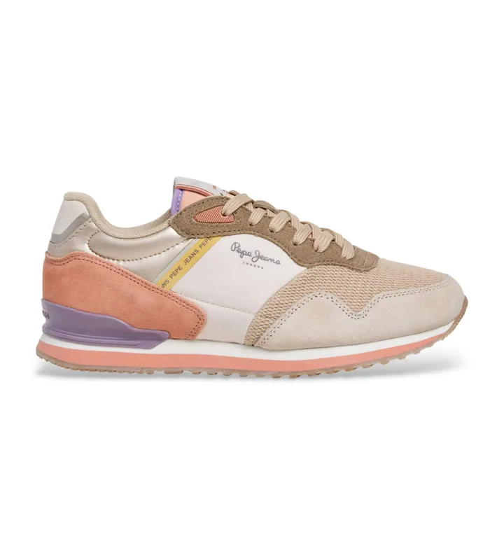 Pepe Jeans para mujer. PLS400025 Zapatillas London Sand multicolor (36), Plano, Cordones, Casual