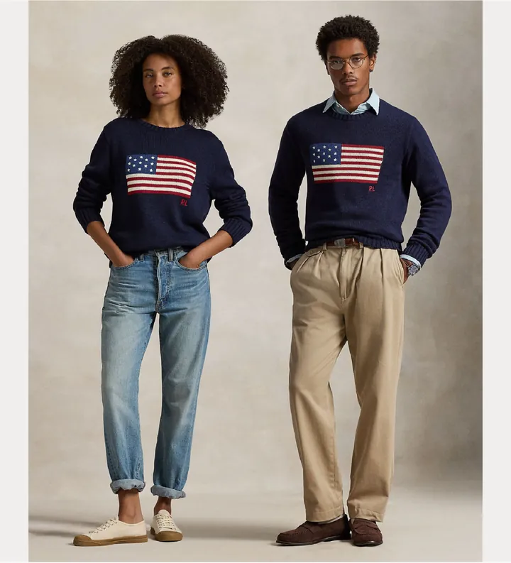 Polo Ralph Lauren unisex. 710718281006 Jersey bandera marino (L), Casual, Algodón
