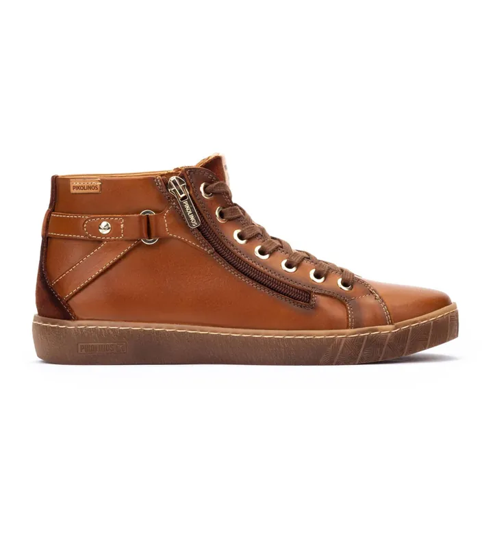 Pikolinos para mujer. W7B-8868C1 Zapatillas de Piel Lanzarote marrón (35), Plano, Cremallera, Casual
