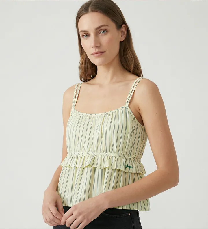 BOSS para mujer. 50559224 Top Iplyn verde (34), Casual, Algodón, Sin mangas / Tirantes