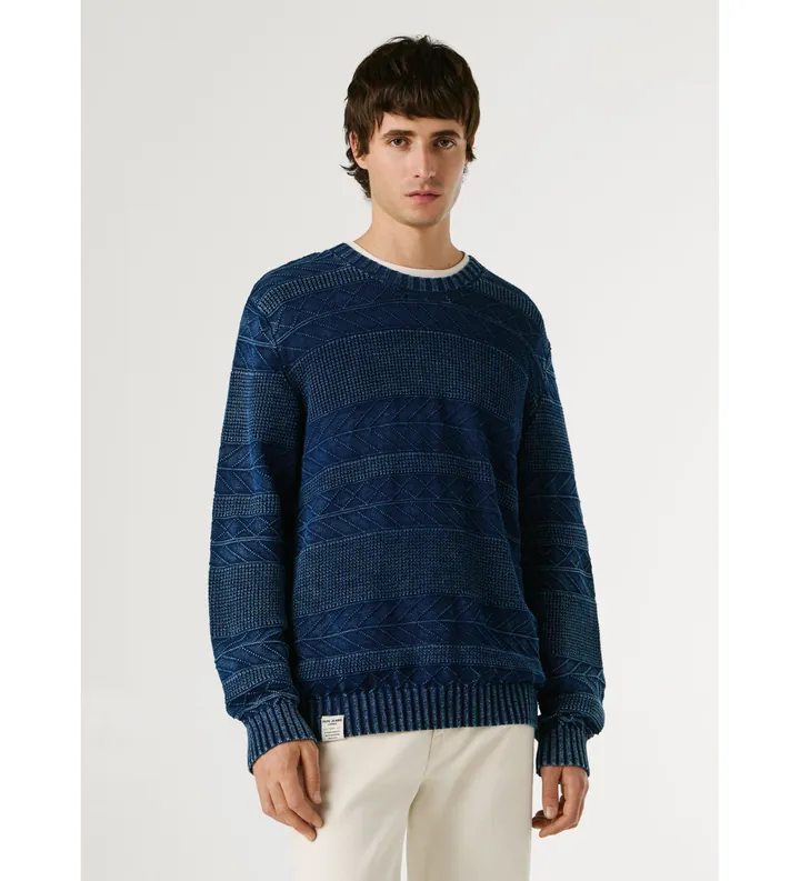 Pepe Jeans para hombre. PM7000064 Jersey Farris marino (L), Casual, Algodón