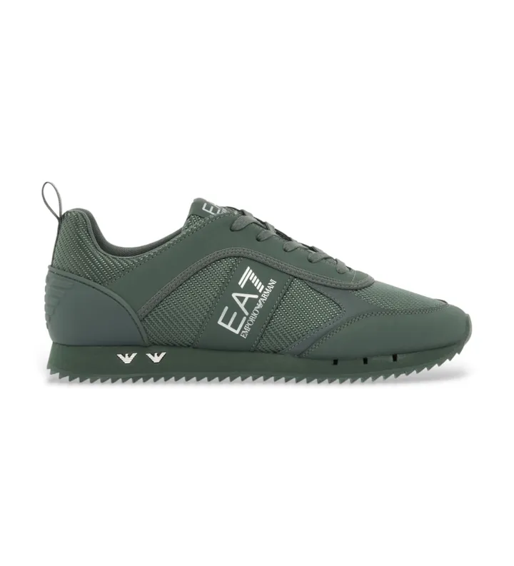 EA7 unisex. 7X000337_AF18613 Zapatillas Black & White Carbon Verde (40), Plano, Cordones, Deportivo