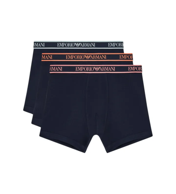 Emporio Armani para hombre. EM000261_AF20669 Set 3 Bóxers Core Logobanda marino (L), Homewear, Algodón