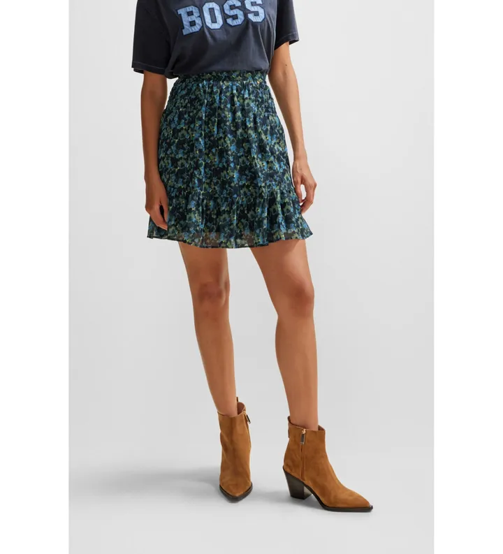 BOSS para mujer. 50507616 Falda Vistula azul (36), Casual, Multicolor, Poliéster
