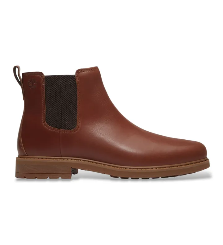 Timberland para hombre. TB0A42PGEM61 Botines de piel Chelsea Stormbucks marrón (40), Plano, Ninguno, Casual, Clásico