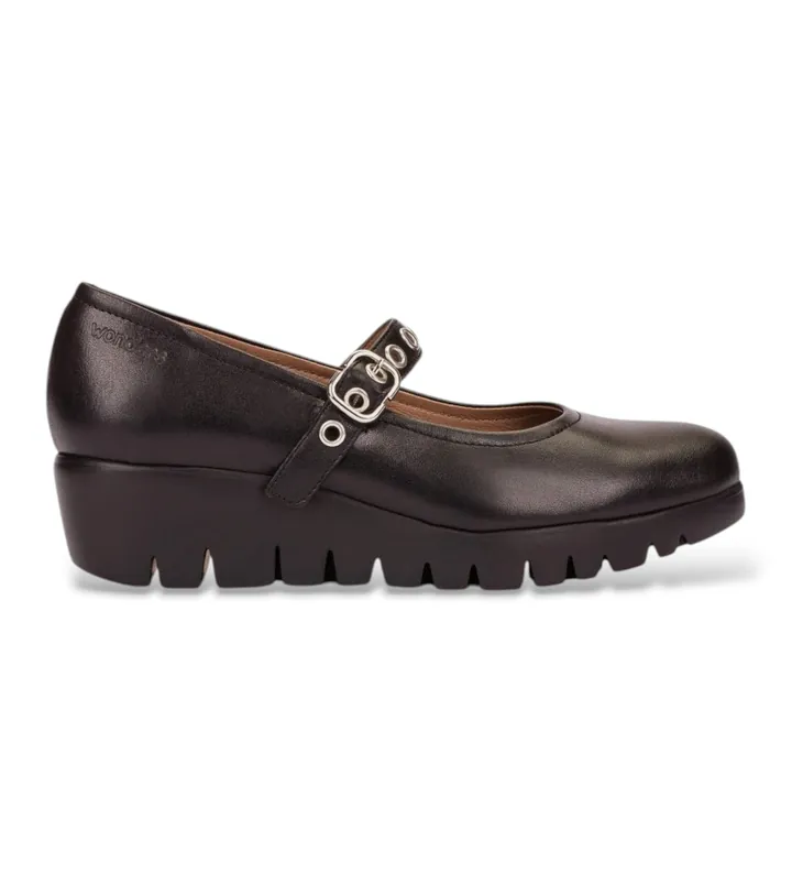 Wonders para mujer. C-33343_2525_5792 Zapatos de Piel Fly 43 Negro (36), 1 a 3cm, Hebilla, Casual