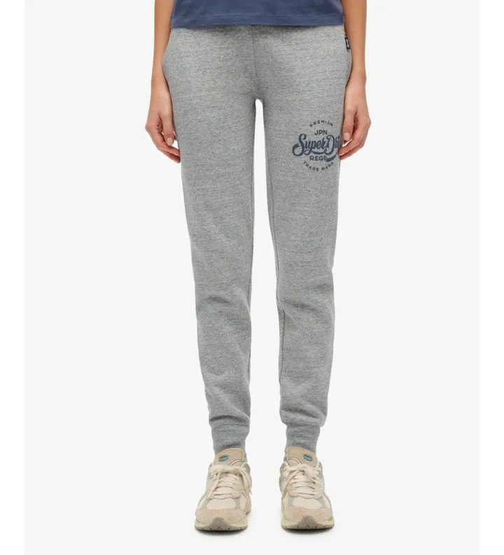 Superdry para mujer. W7011315A Pantalón Jogger Premium Script Entry gris (L), Casual, Algodón