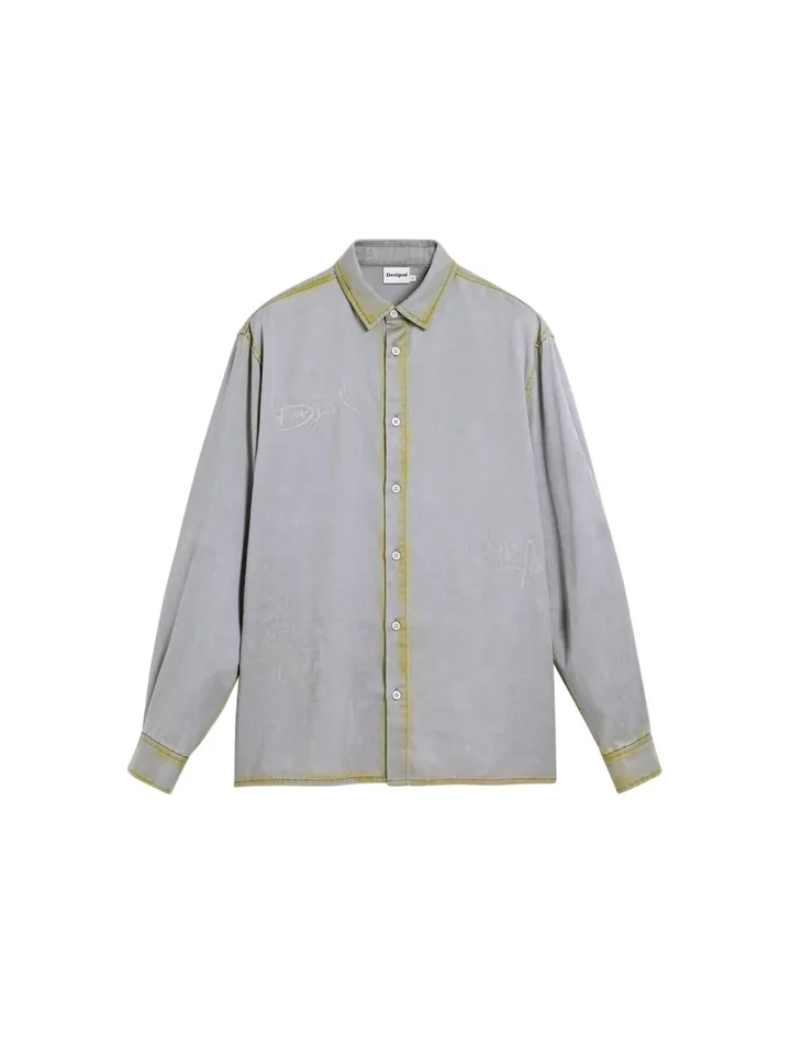 Desigual Camisa limón / gris humo