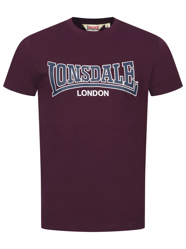 LONSDALE Camiseta 'Dukinfield' marino / burdeos / blanco
