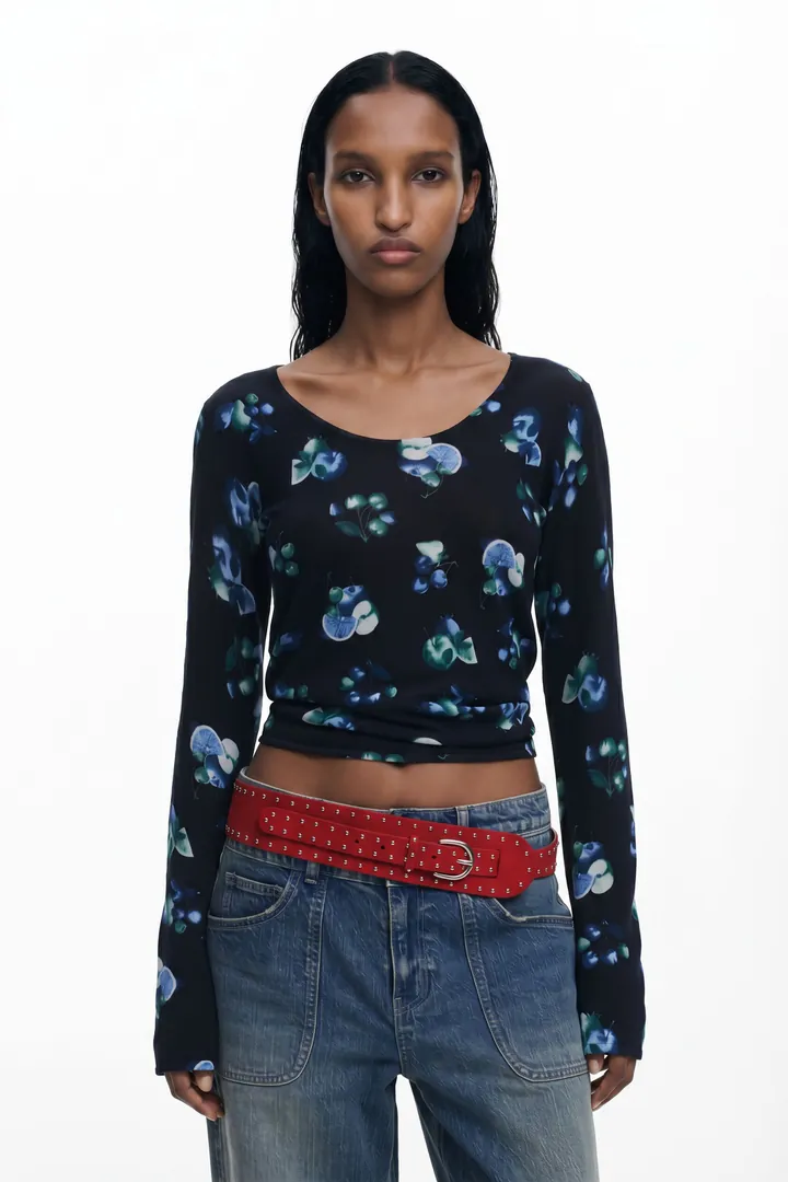 Desigual, Jersey frutas cuello perkins, Negro, L