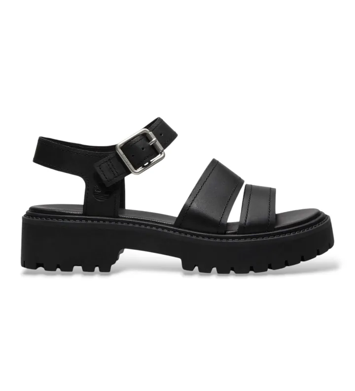 Timberland para mujer. TB0A2EJMW021 Sandalias de Piel con plataforma y tira trasera Stone Street negro (39 W), 1 a 3cm, Hebilla, Casual