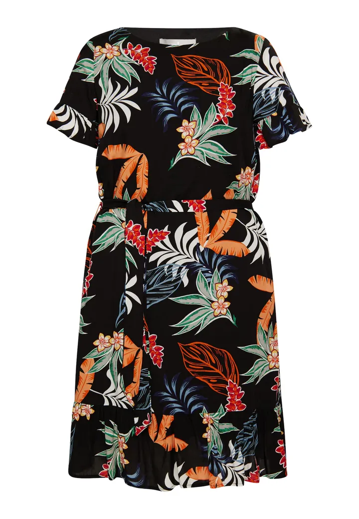 Usha Vestido mezcla de colores / negro