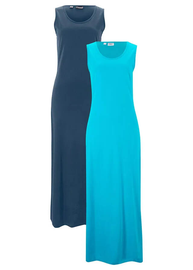 Vestido maxi de algodón puro (2 unidades)