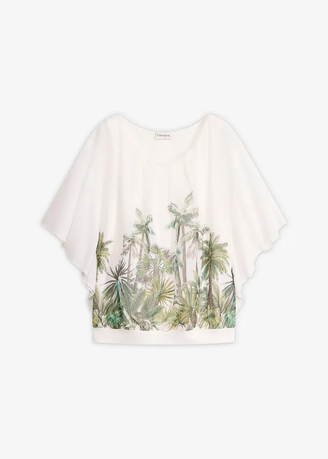 Blusa de gasa con camiseta interior