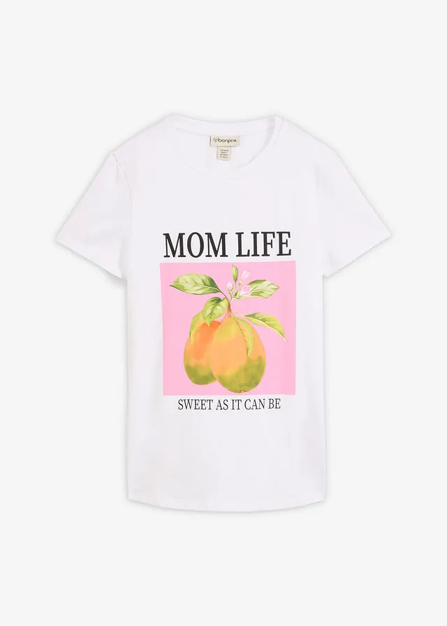 Camiseta premamá/de lactancia 2 en 1 de algodón orgánico con corte holgado