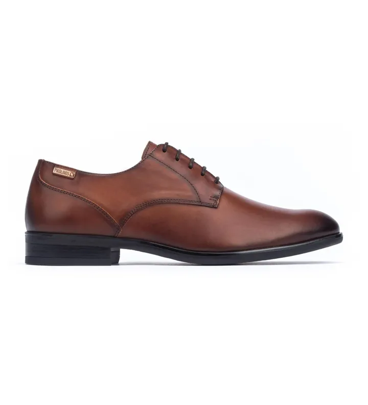 Pikolinos para hombre. M7J-4187XL Zapatos de Piel Bristol marrón (48), Plano, Cordones, Casual