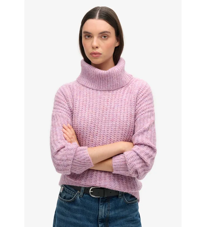 Superdry para mujer. W6110582A Jersey Brushed Rib Slouch rosa (L/XL), Casual, Acrílico