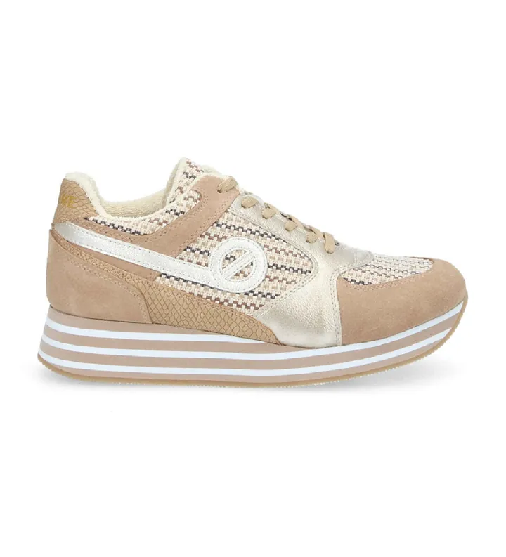 NO NAME para mujer. KNHAGSN Zapatillas Parko jogger marrón (37), Tela, Plano, Cordones, Casual