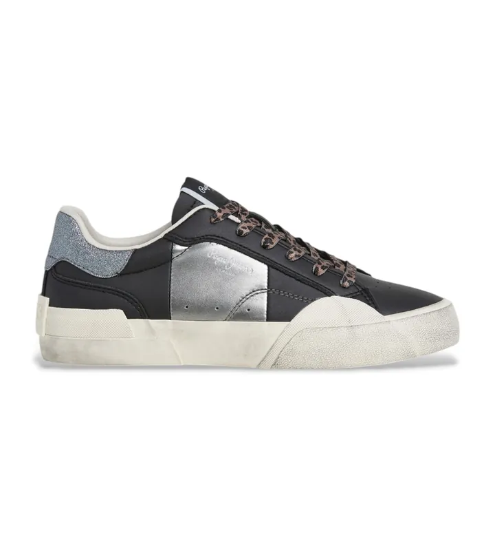 Pepe Jeans para mujer. PLS300004 Zapatillas de Piel Milan Night negro (36), Plano, Cordones, Casual