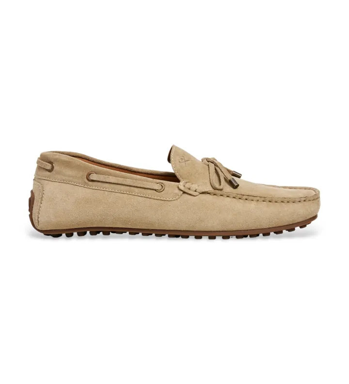 Hackett London para hombre. HMS200079 Mocasines de Piel Driver Laces beige (41), Plano, Ninguno, Casual, Fiesta, Clásico