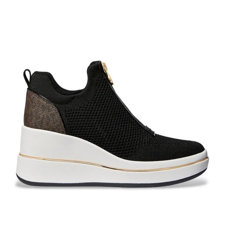 Michael Kors para mujer. 43R6EMFP3D Zapatillas Emmy Mesh Zip-up marrón, negro (41), 3 a 5cm, Cremallera, Casual