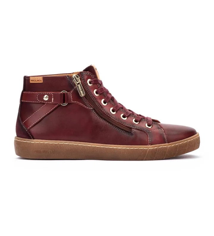 Pikolinos para mujer. W7B-8868C1 Zapatillas de Piel Lanzarote marrón oscuro (35), Plano, Cremallera, Casual