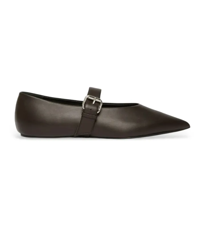 Weekend Max Mara para mujer. 2615521054600 Manoletina de piel Wkagel marrón oscuro (38), Plano, Hebilla, Casual
