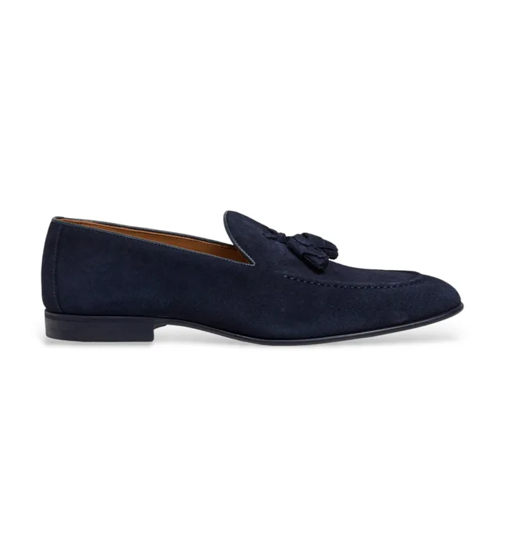 Hackett London para hombre. HMS200093 Zapatos de Piel Regal Tassel marino (42), Plano, Ante, Ninguno, Casual, Fiesta, Clásico