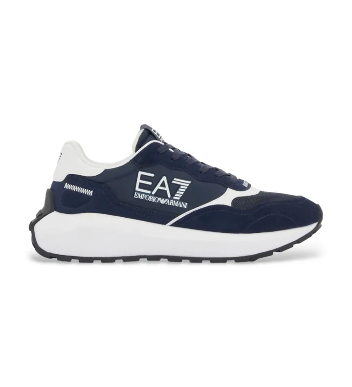 EA7 unisex. 7X000341_AF18616 Zapatillas Wader marino (37 1/3), Azul, Plano, Cordones, Deportivo