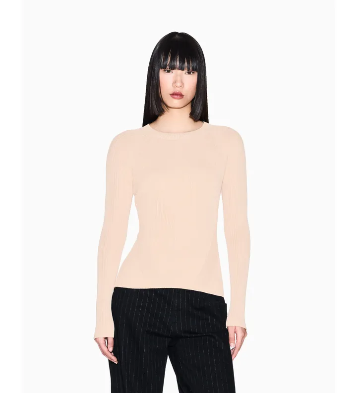 A|X Armani Exchange para mujer. XW001883AF10352U6149 Jersey Raglán beige (L), Casual, Viscosa, Manga larga