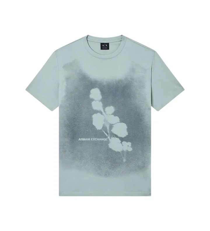 A|X Armani Exchange para hombre. XM002479AF10358U7210 Camiseta estampado azul (L), Casual, Algodón, Manga corta