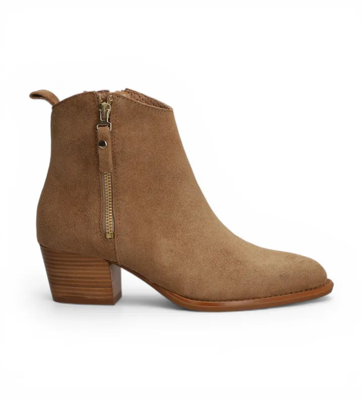 Alpe para mujer. 542411 Botines de Piel Samara marrón (38), 3 a 5cm, Cremallera, Casual