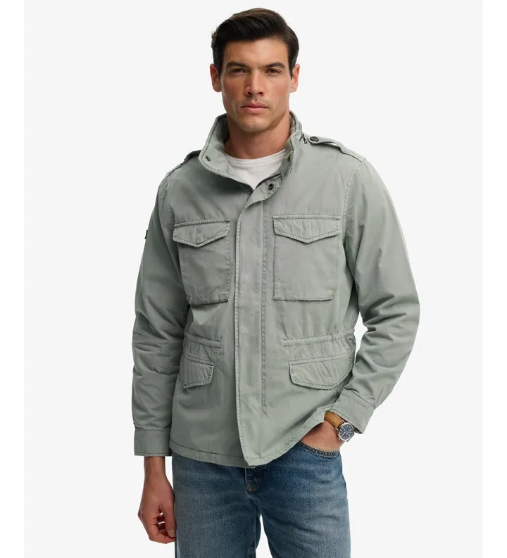 Superdry para hombre. M5012353A Chaqueta Cotton M65 verde (L), Casual, Algodón