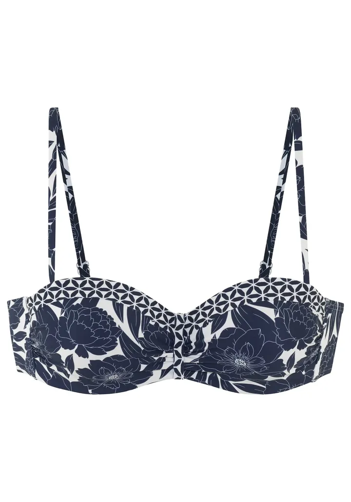 SUNSEEKER Top de bikini azul noche / offwhite