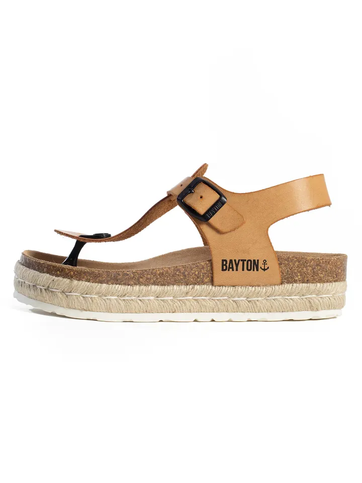 Bayton Sandalias de dedo 'Celiane' beige / camelo / marrón / negro