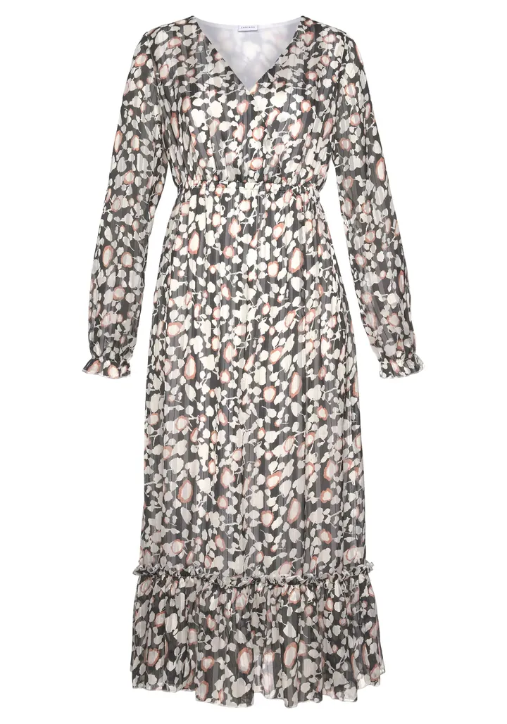 LASCANA Vestido  marrón / negro / blanco
