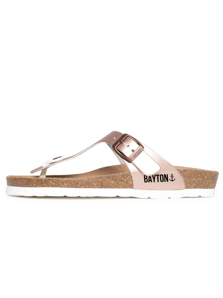 Bayton Zapatos abiertos 'Mercure' oro rosa / negro / blanco