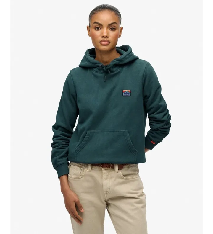 Superdry para mujer. W2012557A Sudadera con capucha Great Outdoors Relax verde (L), Casual, Algodón