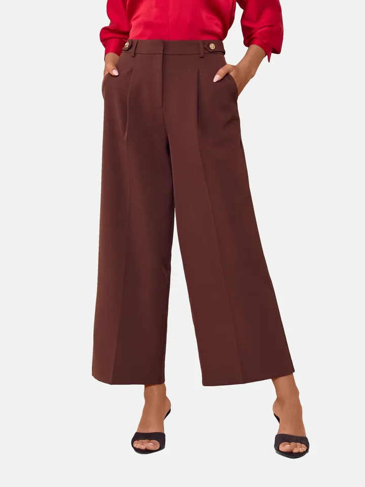 Lipsy Pantalón plisado chocolate