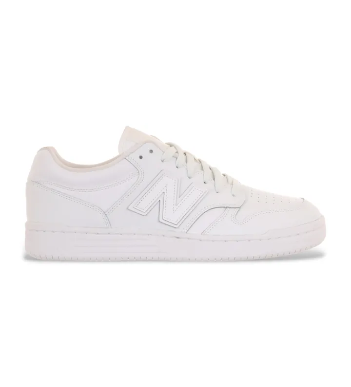 New Balance para hombre. BB480LV1 Zapatillas de Piel 480 blanco (40.5), Plano, Cordones, Casual