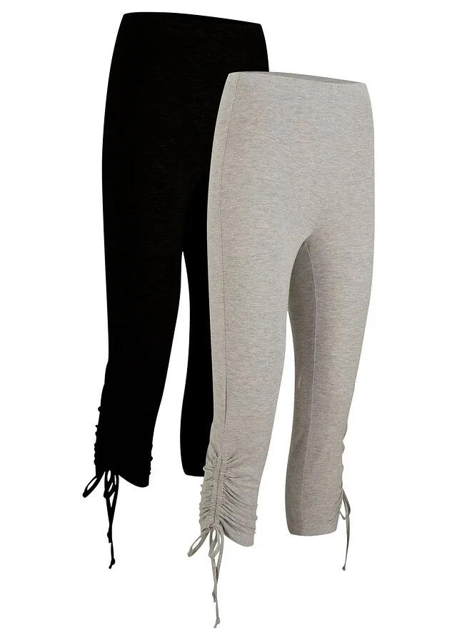 Leggings capri con fruncido (2 unidades)