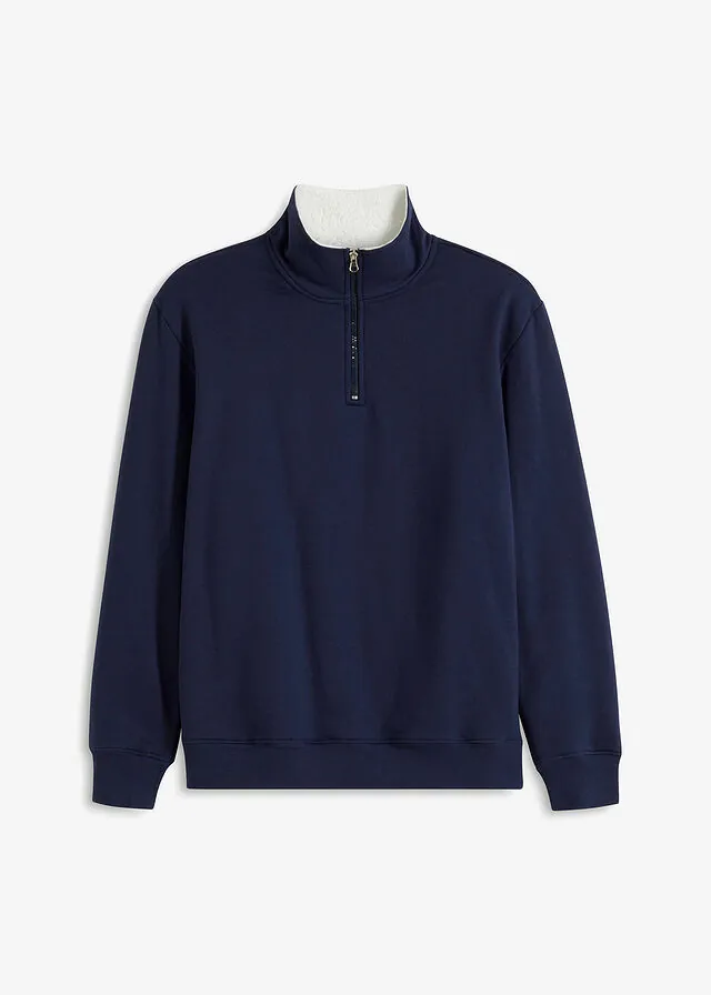 Sudadera térmica con cuello tipo troyer y forro cálido